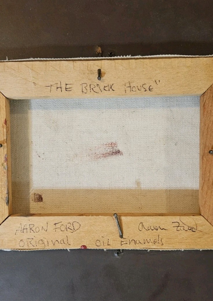 Aaron Ford Original Signed «The Brick House» Oil Enamels