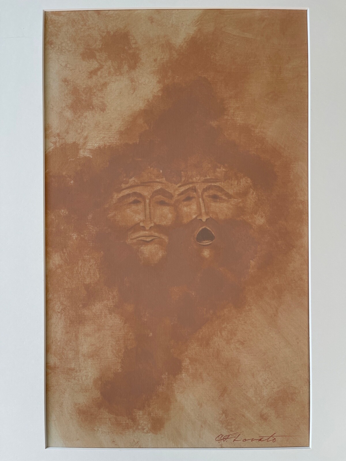 CHARLES LOVATO ORIGINAL PAINTING «FACES IN THE EVENING SKY» 20″ X 13.5″