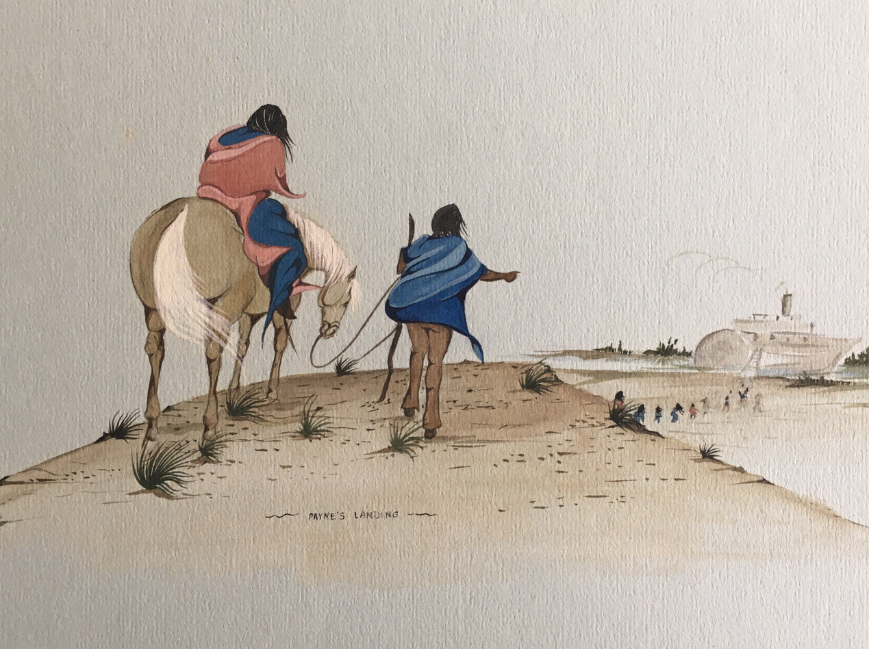 JONNY HAWK JOHNSON SCOTT ORIGINAL PAINTING SEMINOLE CREEK PAYNE’S LANDING