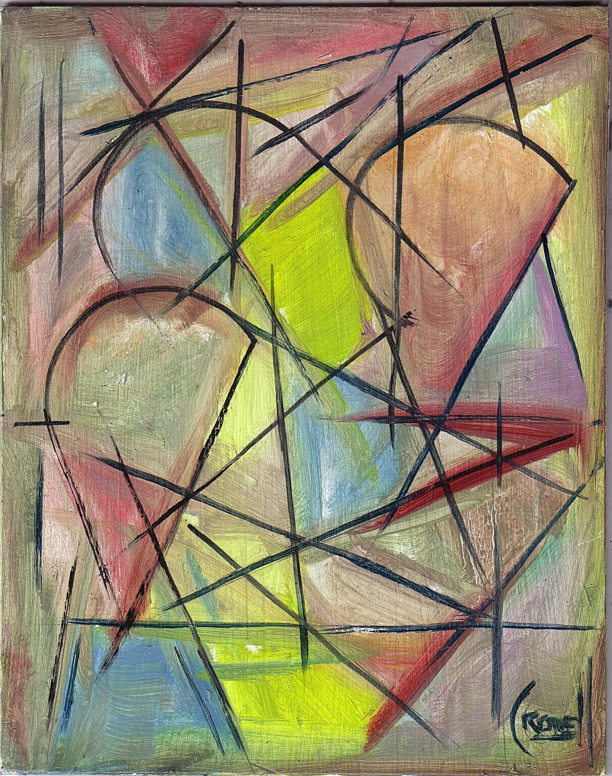 JUST BEFORE DAYLIGHT new Abstract art 8×10 Wood original Crowell oil painting