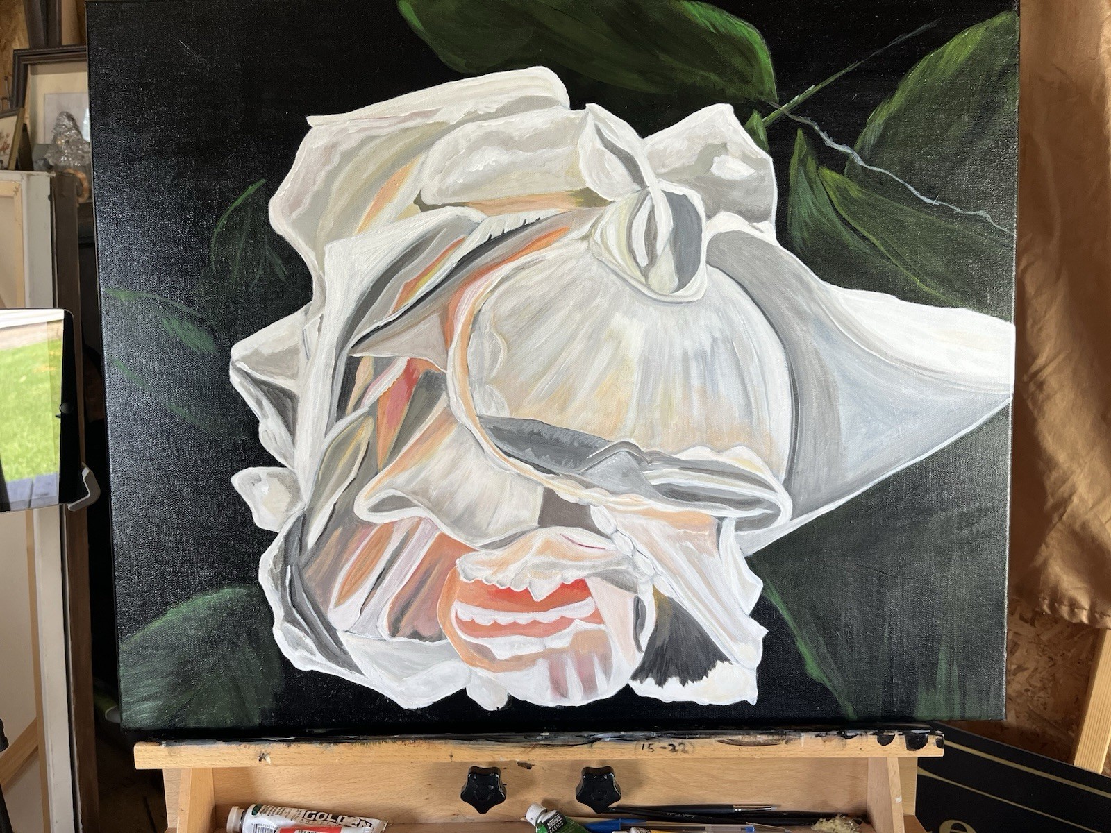 Four Piece Original Peonie Painting On Canvas By Arkansas Artist Leah Smith