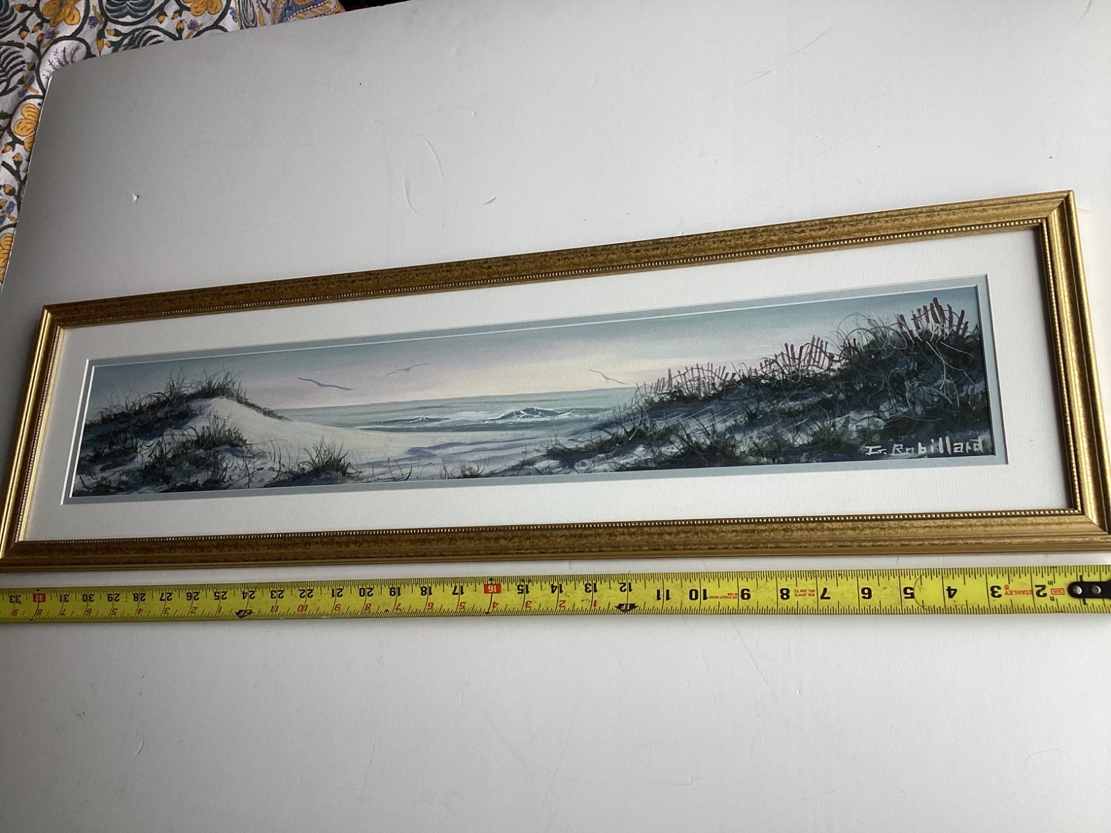 Gerald Robillard Rhode Island Artist Long Ocean View Watercolor