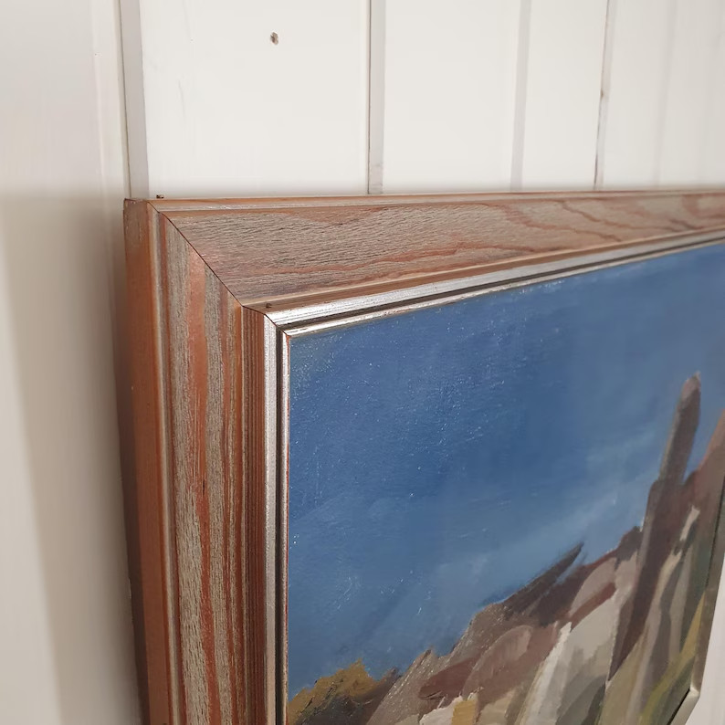 Allan Erwö 1950s Vintage Swedish Mid Century Oil Painting Original Canvas Art