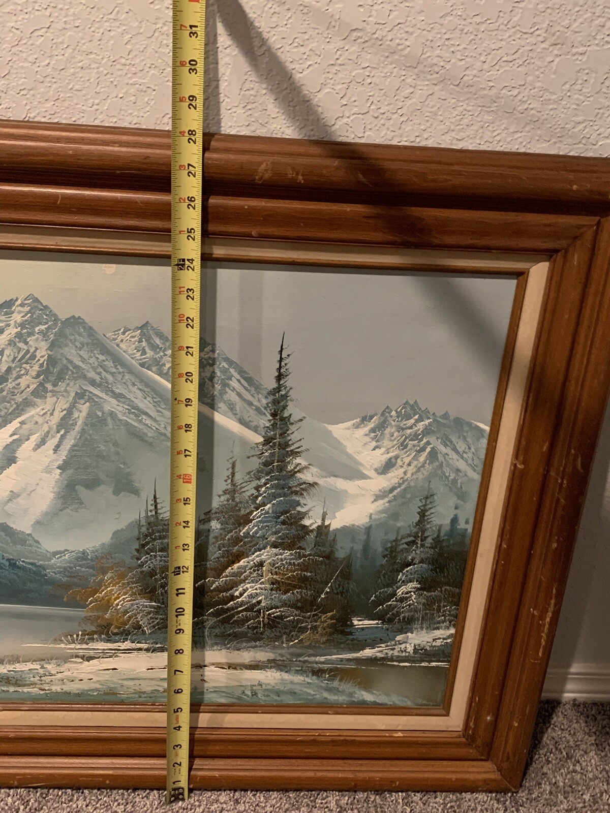Vintage Original Signed HORDEN Mountainscape Snow Scene Oil Painting