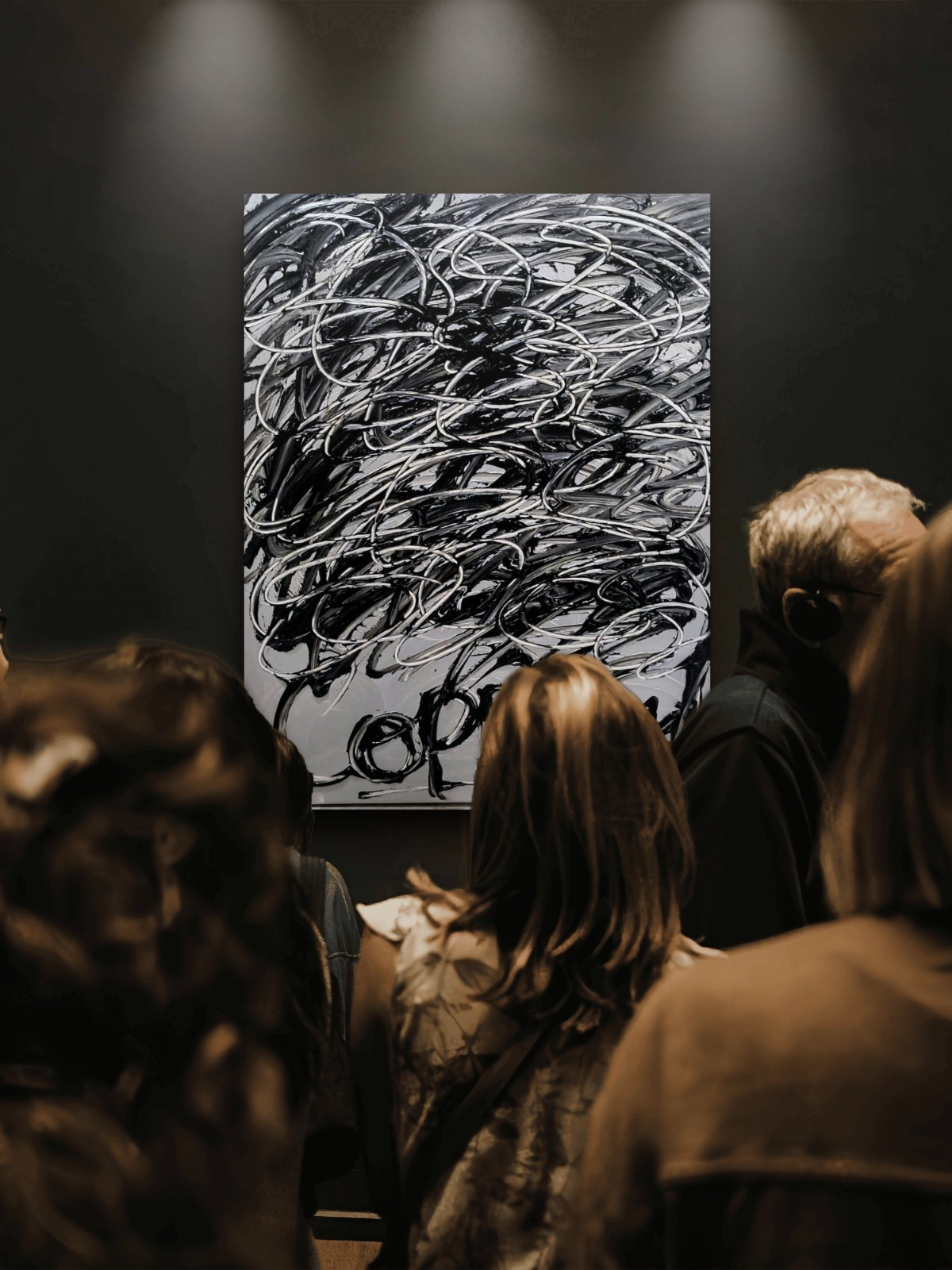 Trey Coppland, Black Night, Abstract Acrylic, 24+36 in, 2026, Signed Original