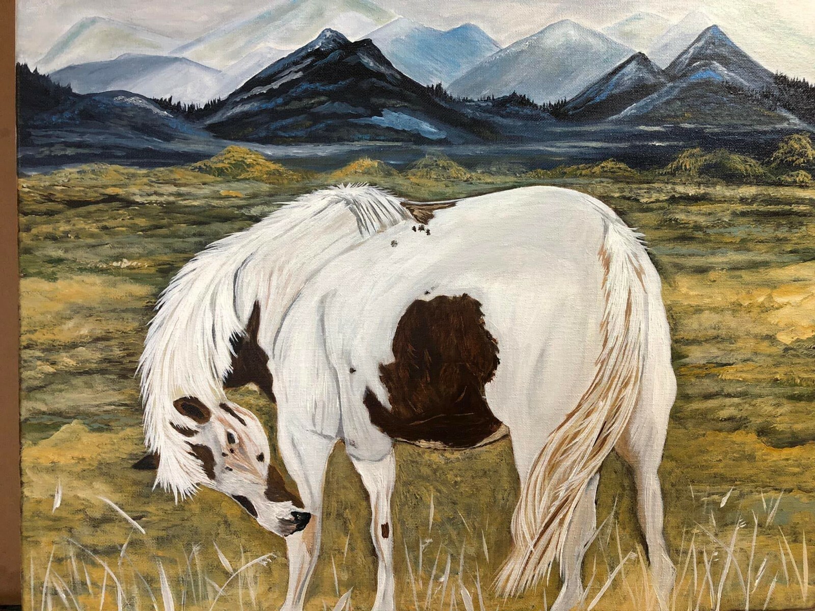 Leah Smith Wild Horse 16×20 Original Acrylic Painting Contemporary Art
