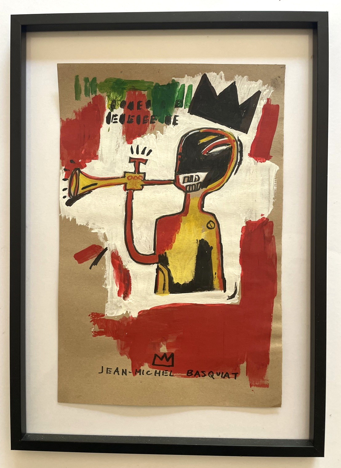 2 X Jean Michel Basquiat Original Painting Drawings Graffiti Street Art NYC F67