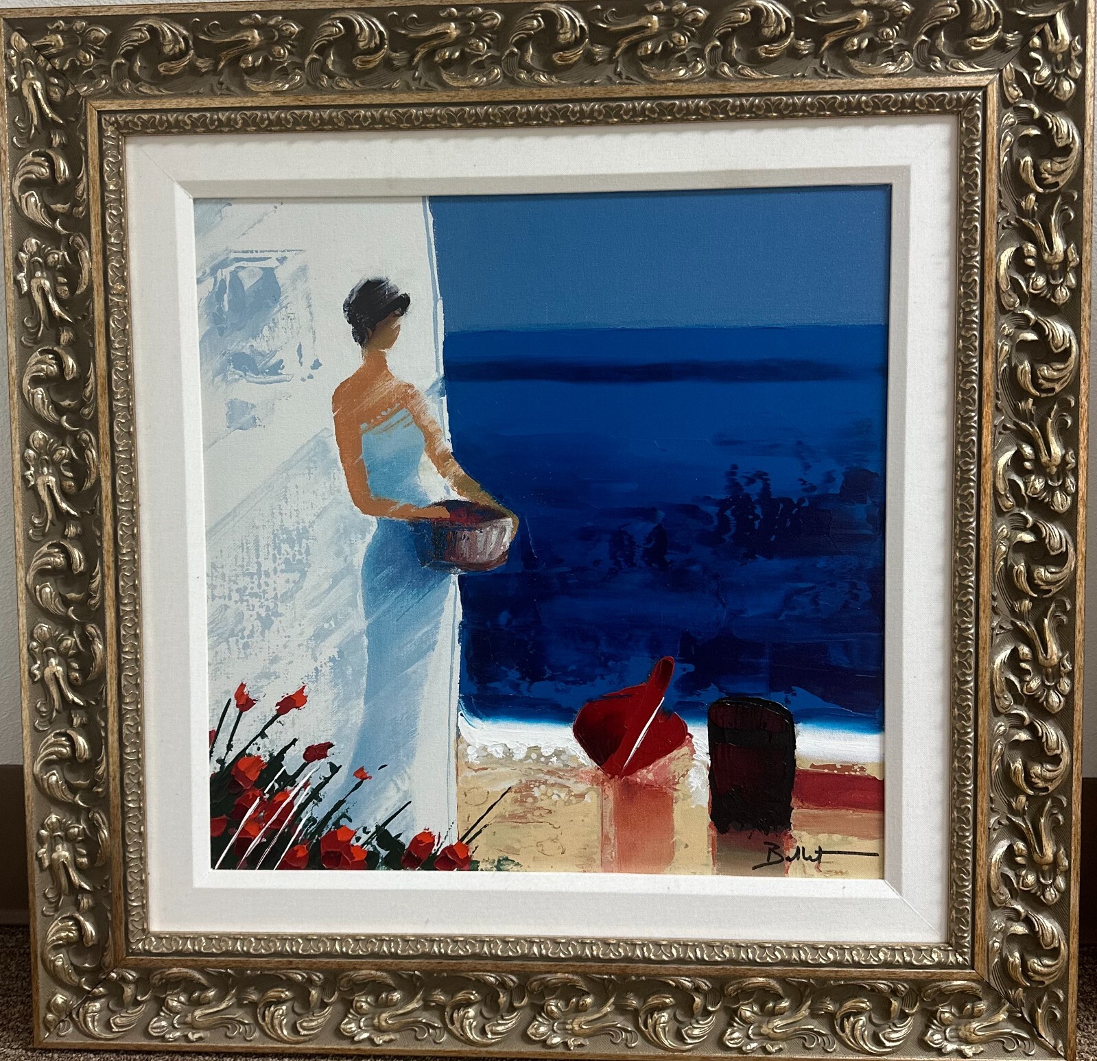 Emile Bellet «Chant Marin» Giclee in color with hand embellishment on canvas