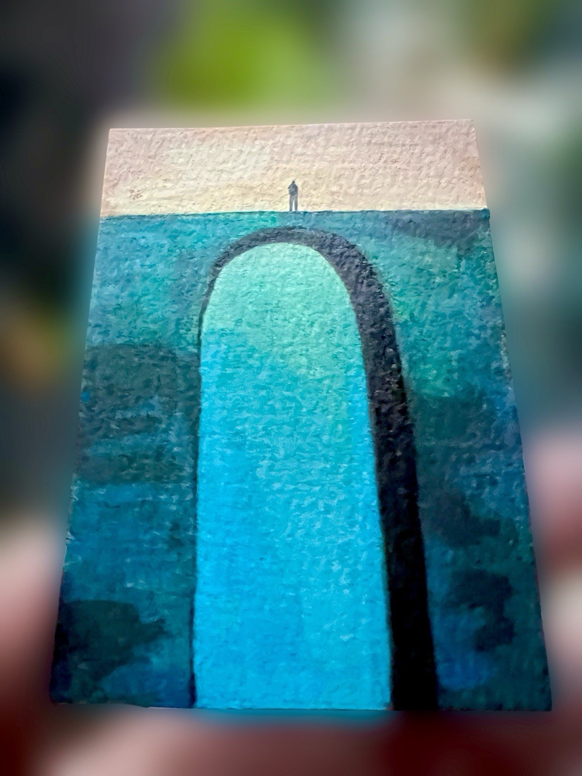 ACEO Original painting – On The Edge Of An Abyss – OOAK, Acrylic, Surrealism Art