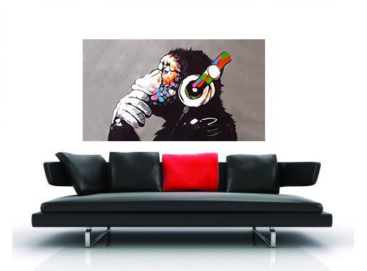 MONKEY PAINTING Art CANVAS Print Street DJ chimp pop