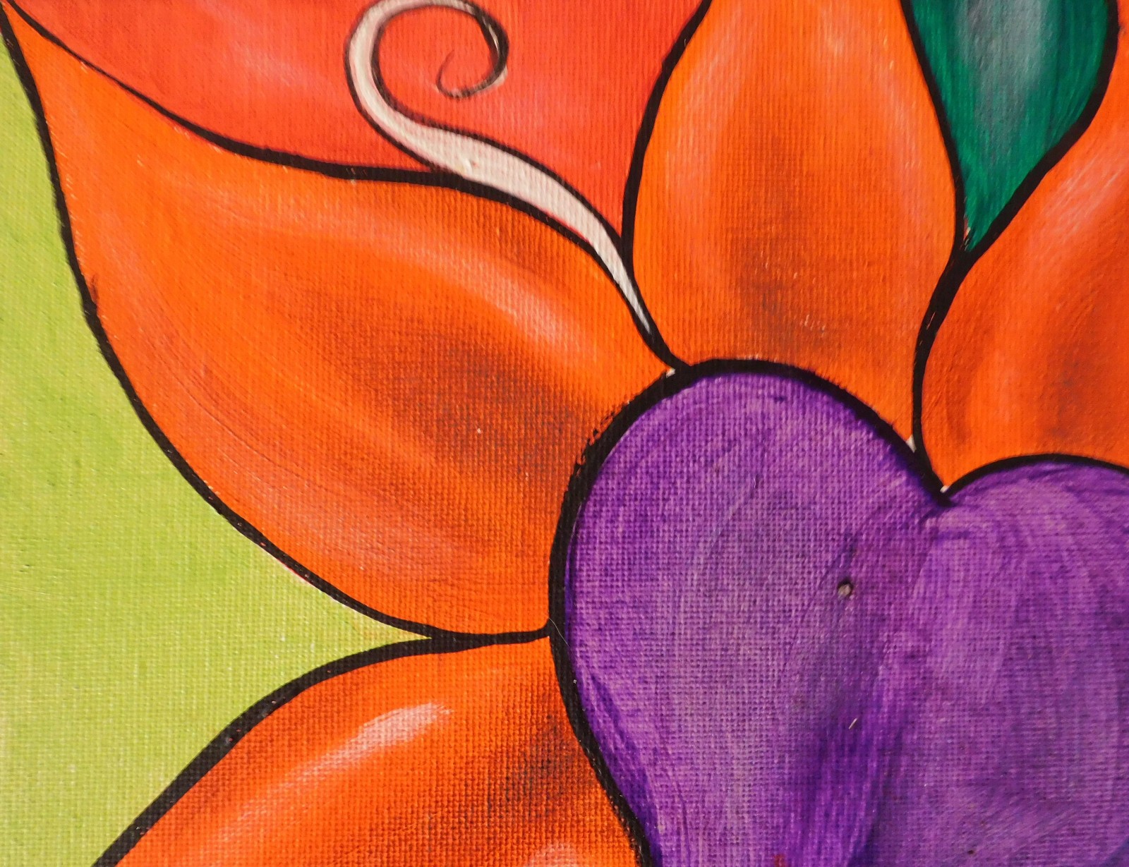 Abstract sun flowers heart garden Flat panel canvas Art by Rain Crow