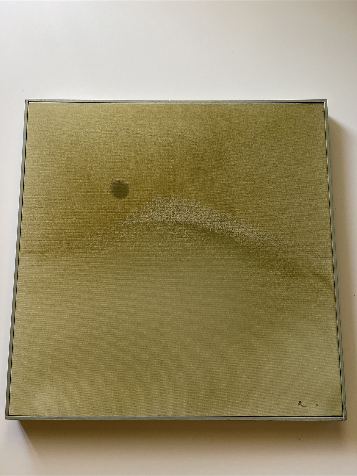 Vintage Abstract Painting Minimalist Expressionist Signed Mystery Artist 1970