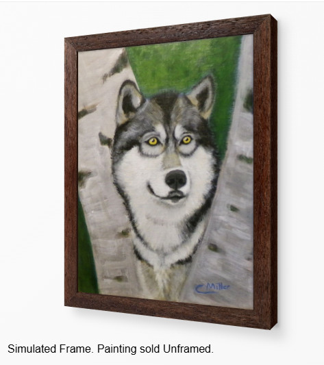 Original Acrylic Painting Timber Wolf 9×12 Animal Dog Wildlife Wall Art Signed