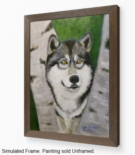 Original Acrylic Painting Timber Wolf 9×12 Animal Dog Wildlife Wall Art Signed