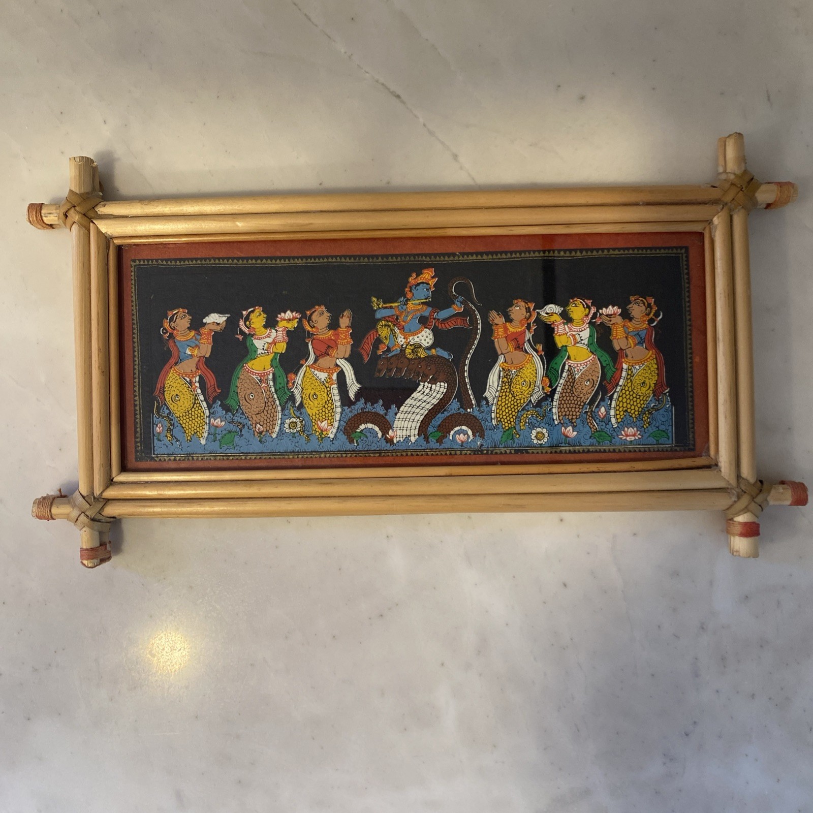 Pattachitra Lord Krishna Painting Indian Handicraft Palm Leaf Painting