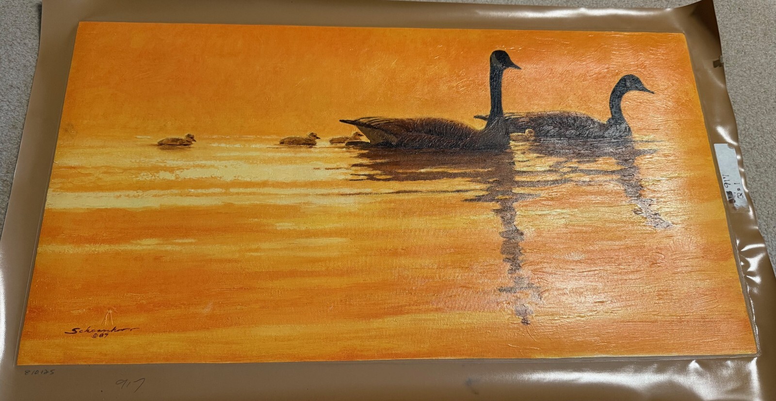 AUTHENTIC ARTAGRAPH OIL PAINTING»GOLDEN GEESE»BYJOHN SCHOENHERR SIGNED #71/1000
