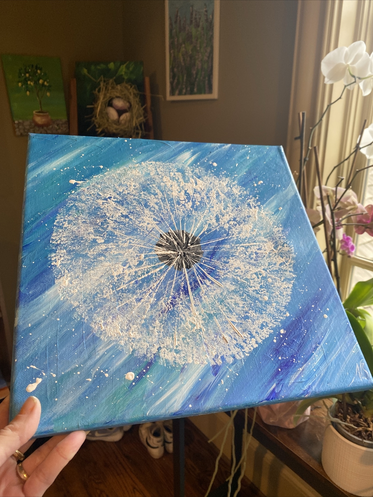 Dandelion,Original Painted On Canvas,Abstract,12/12