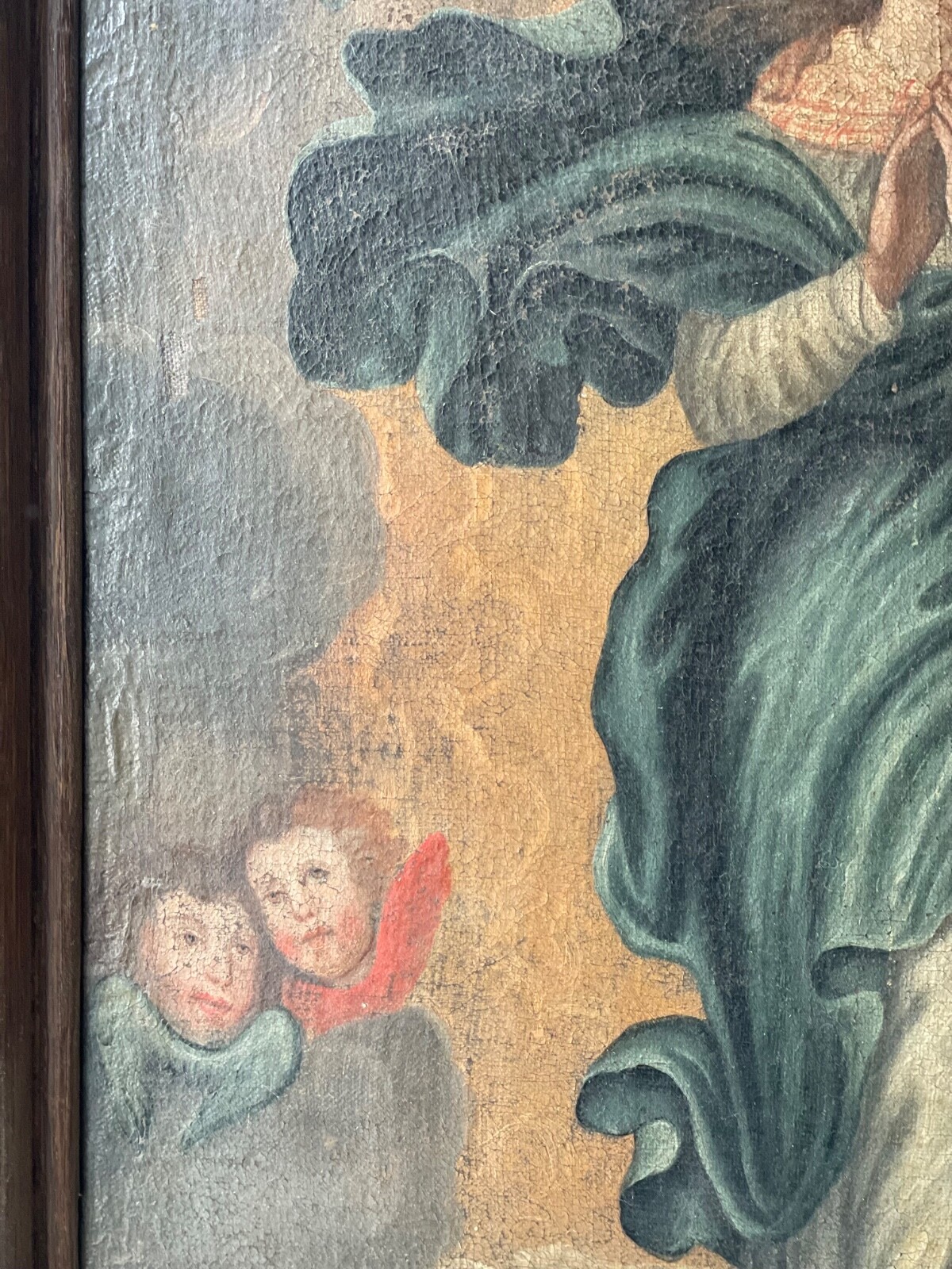 17th MURILLO ( circle ) SPANISH OLD MASTER RELIGIOUS OIL IMMACULATE CONCEPTION