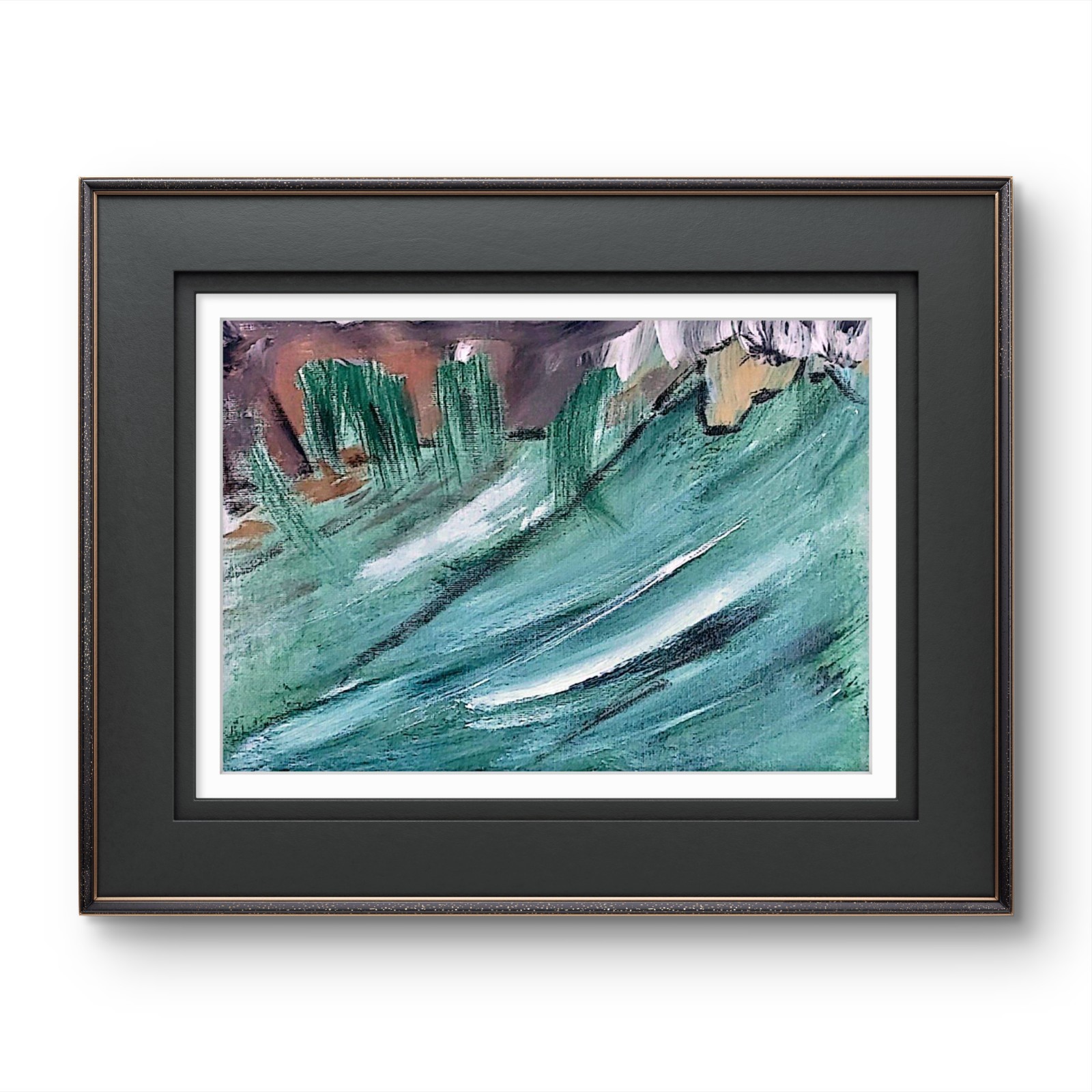 Mountain Ridge Dry Riverbed Abstract Landscape Earthy Modern Art