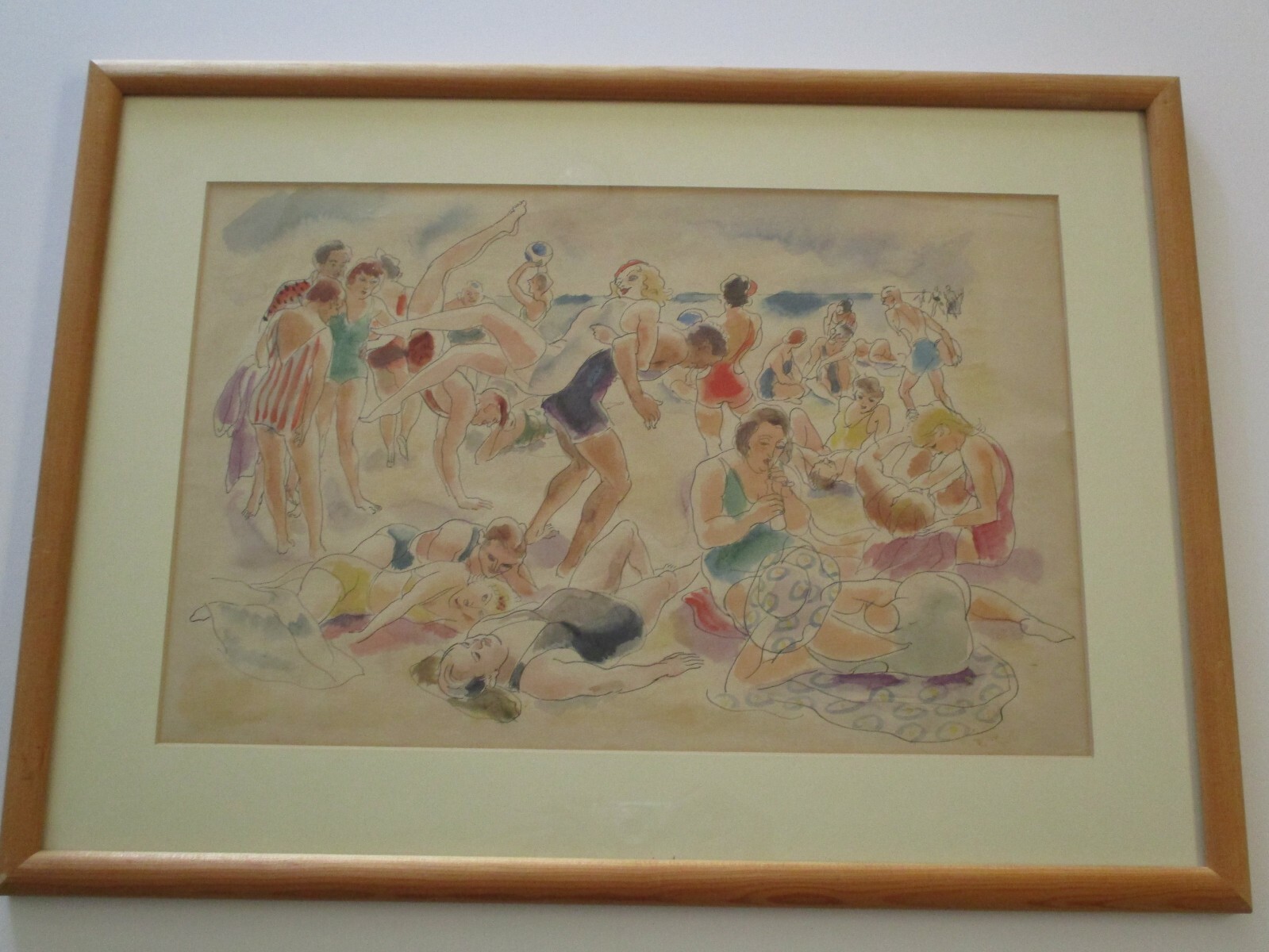 ANTIQUE PAINTING JULES RAUSCHERT WPA AMERICAN MASTER BEACH COASTAL PORTRAIT