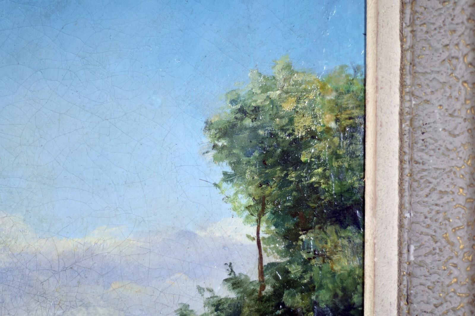 STANISLAS LEPINE ( 1835-1892) SIGNED FRENCH OIL ON CANVAS – LANDSCAPE HAYMAKER