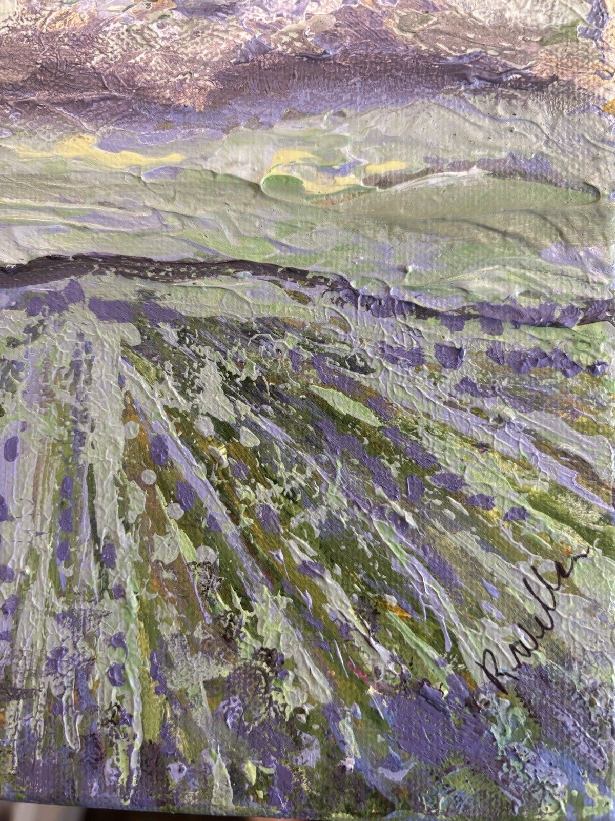 Lavender Landscape 11×14 Abstract Impression Original Art Canvas, One Of A Kind