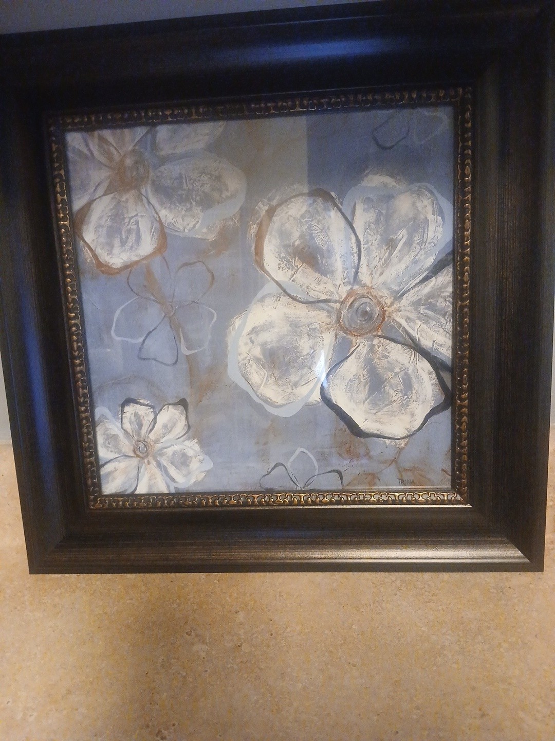 «Blue Flowers» Unsigned Painting. Beautiful Color.