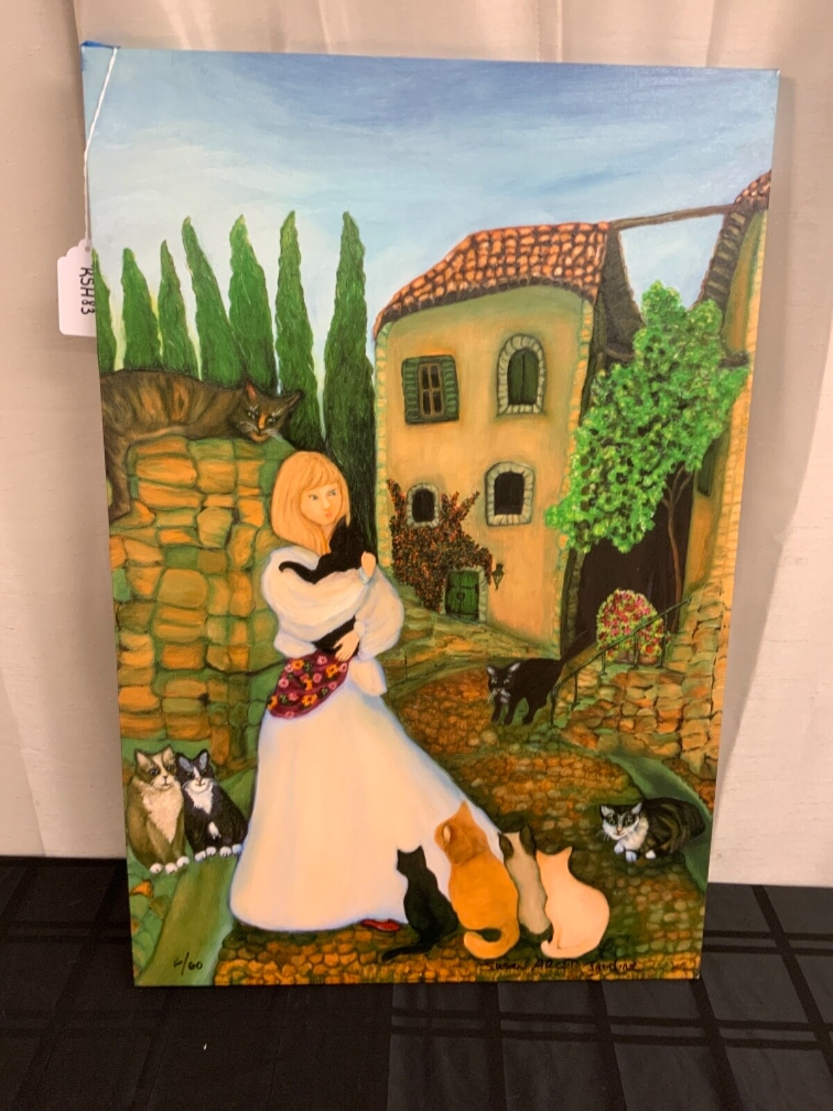Susan Jardine Art “ Cat Lady” signed (RSH83)