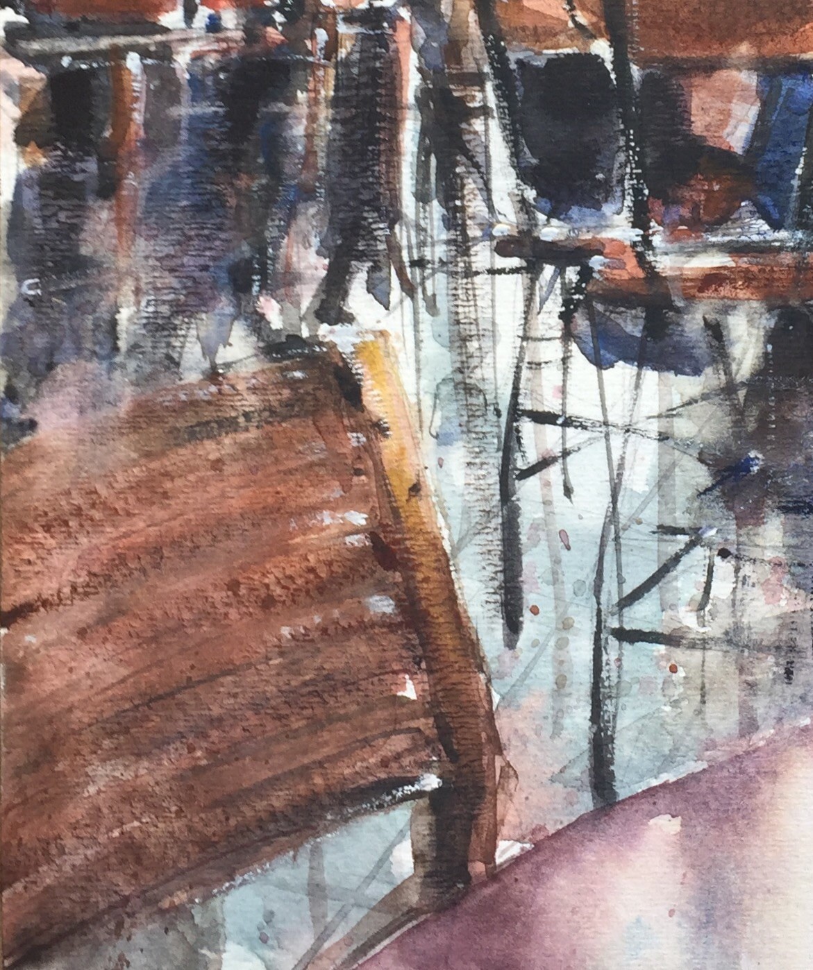 Original Watercolor Painting Sports Bar One-of-a-kind 7.1/2″ X 10.1/2″ Art