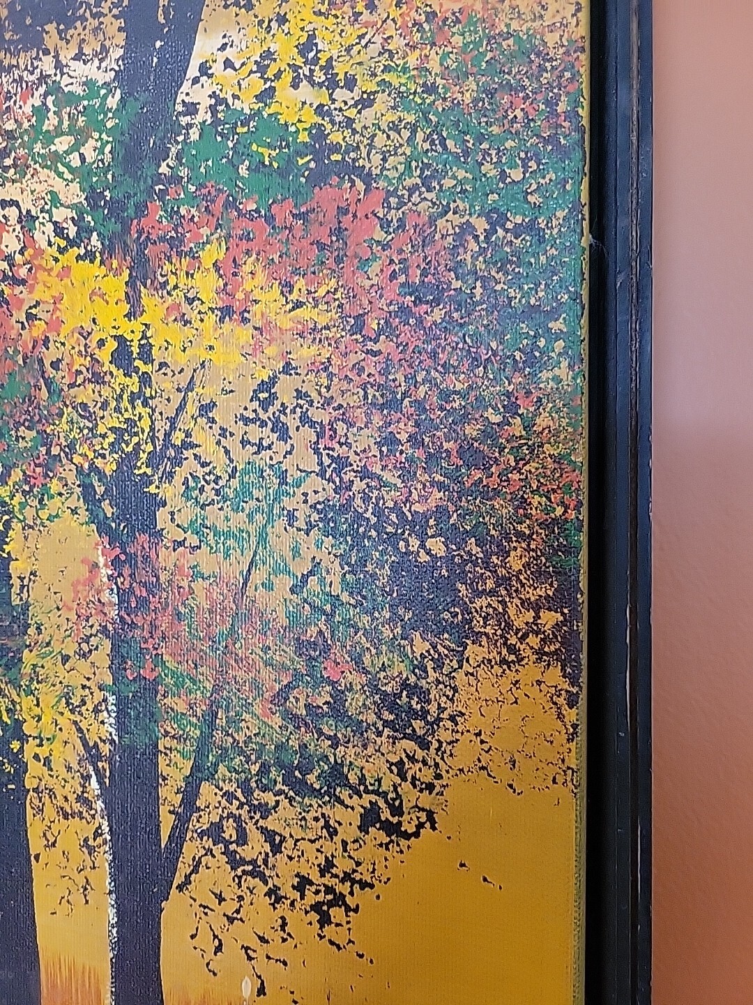 Autumn Fall Foliage Trees Nature Sunset C. Roberts Signed Oil Painting MCM READ