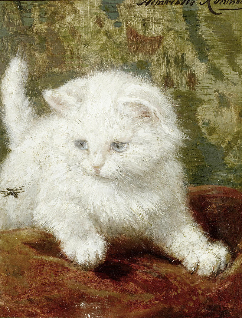Handmade Oil Painting repro Henriette Ronner-Knip Curiosity