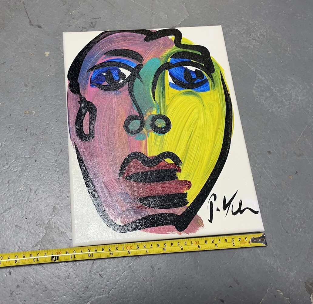 Peter Robert Keil Acrylic Painting Abstract Canvas 14+11 Inches