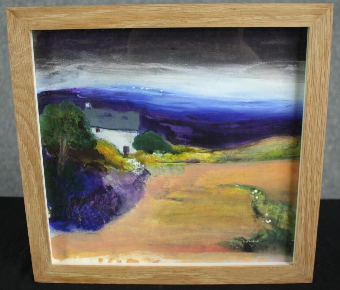 Ian Laurie – Original Acrylic Painting – Cottage in a Rural Landscape. Cornwall.