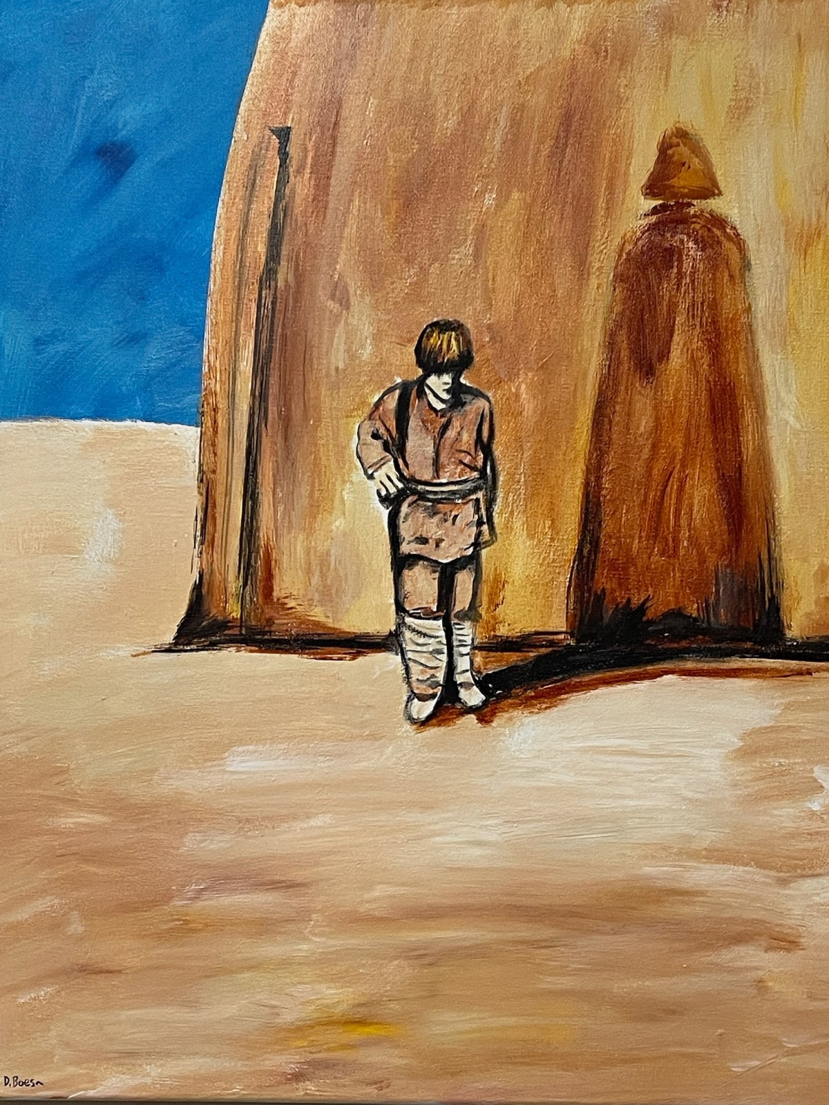 Seasoned Art Star Wars Phantom Menace Anakin Skywalker hand painted portrait SW