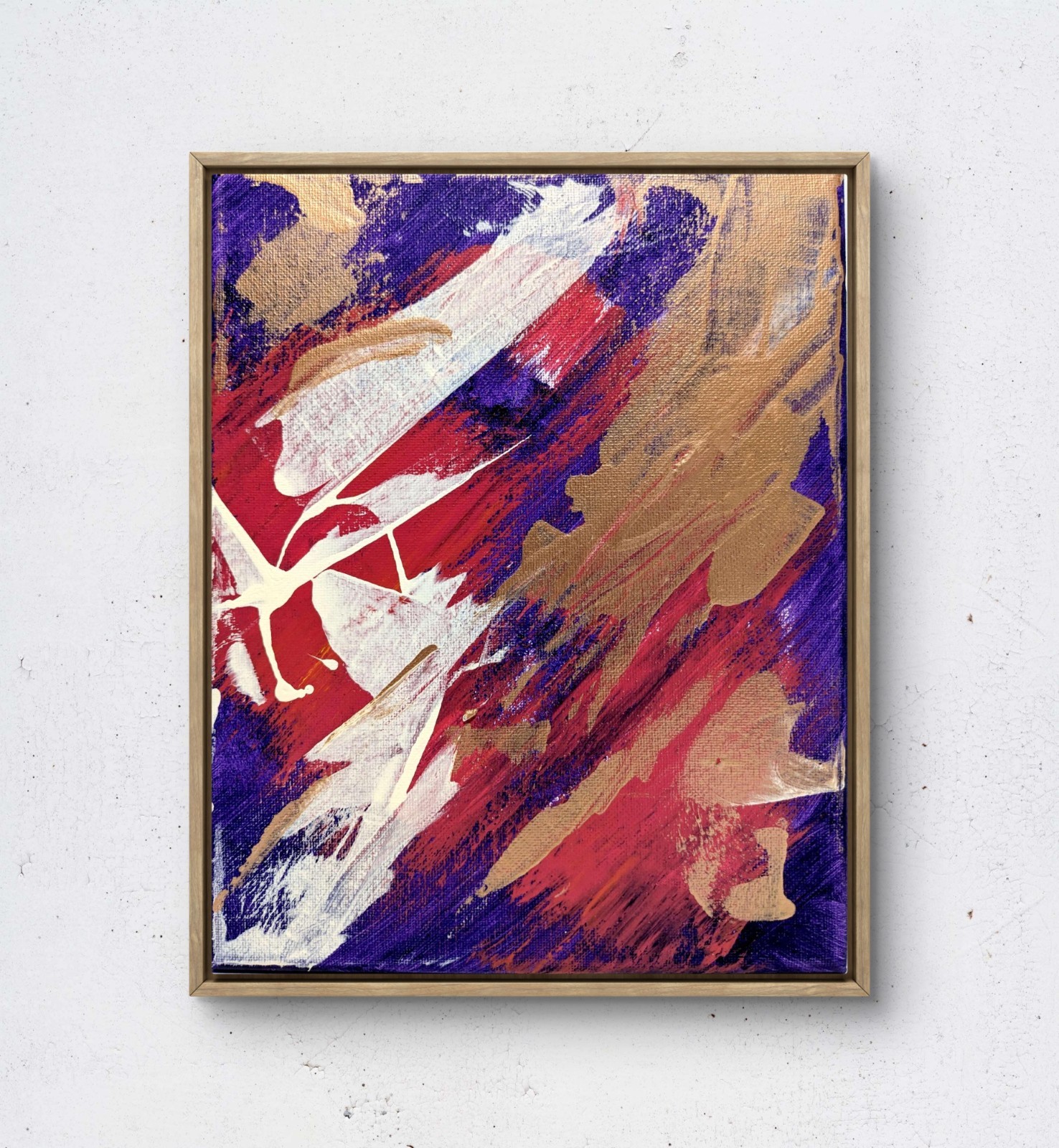 BirkeloART 8X10 Bold Expressionist Metallic Pink Acrylic Art Canvas 1 of 2