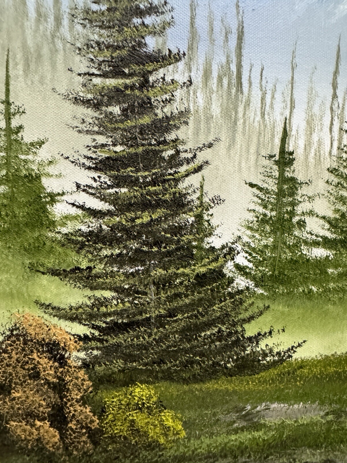 Alpine Mountain original landscape painting 15x30in