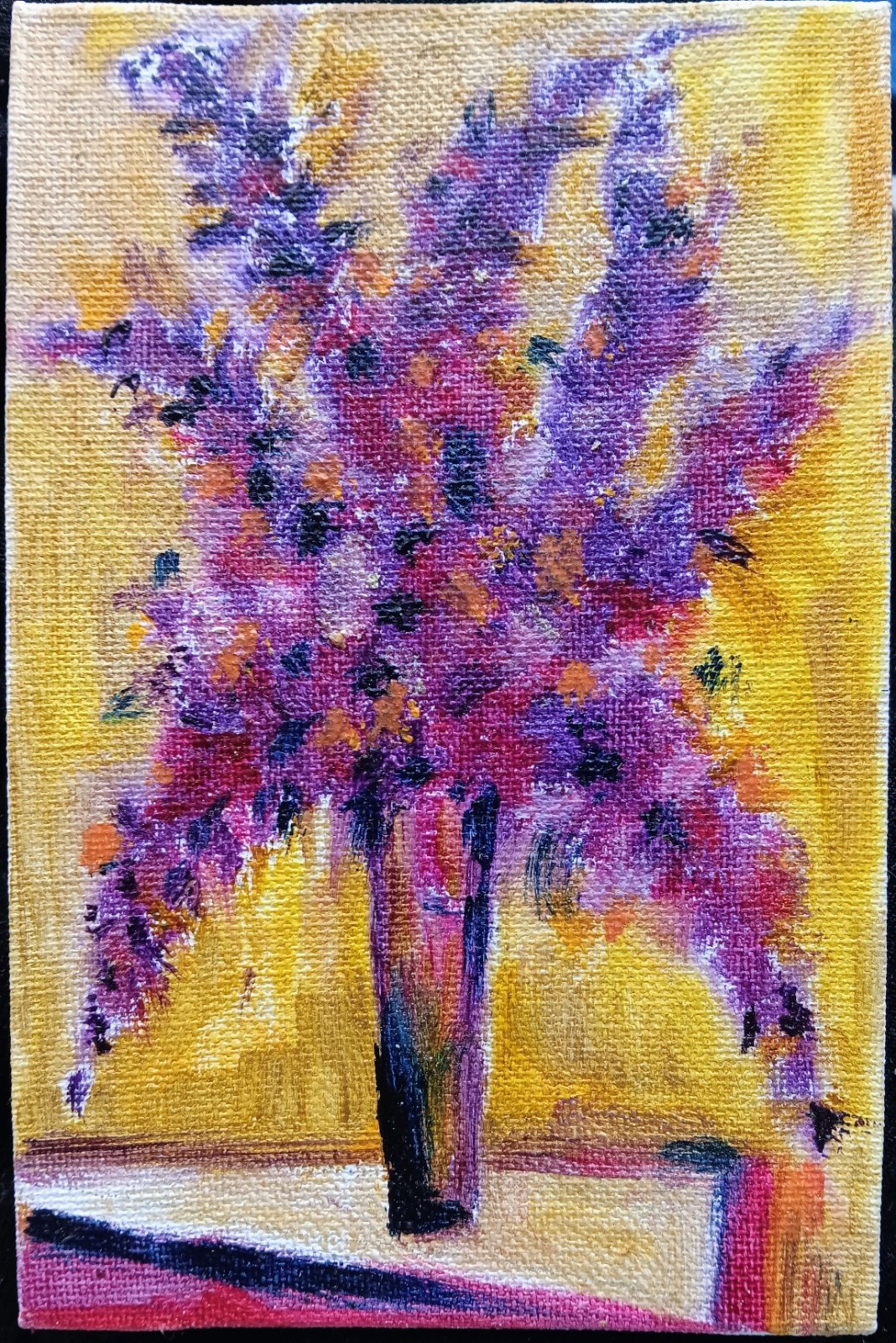 Floral art Original Oil Painting Garden Flower Botanical nature lover gift 6×4″