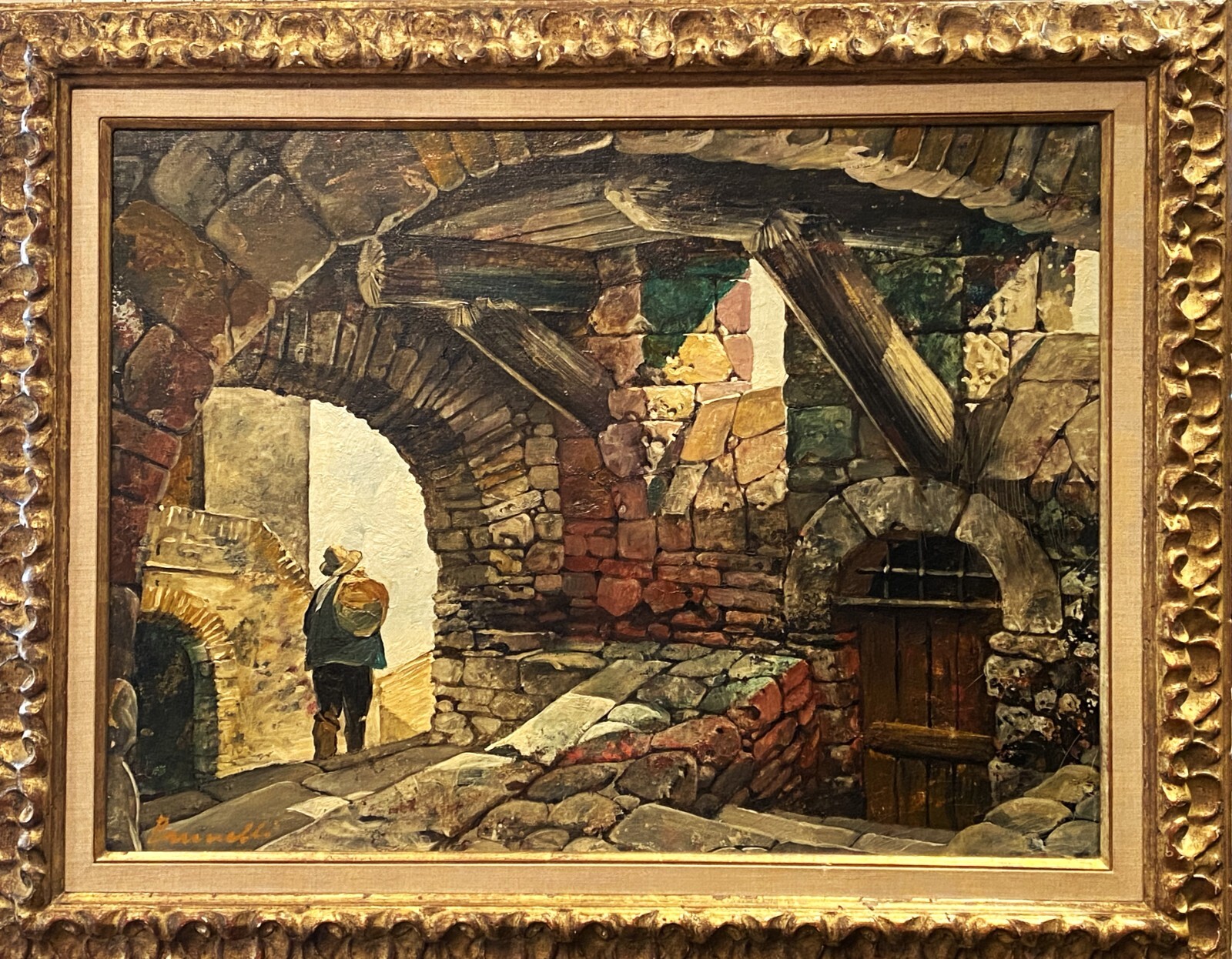 VTG Contemporary European Textured Impressionistic O/C Signed Brunelli, Framed!