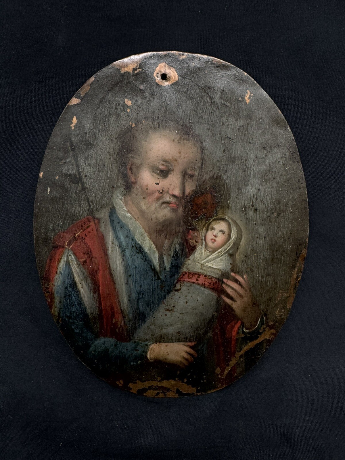 Antique Small 17th Century Oil on Copper Painting