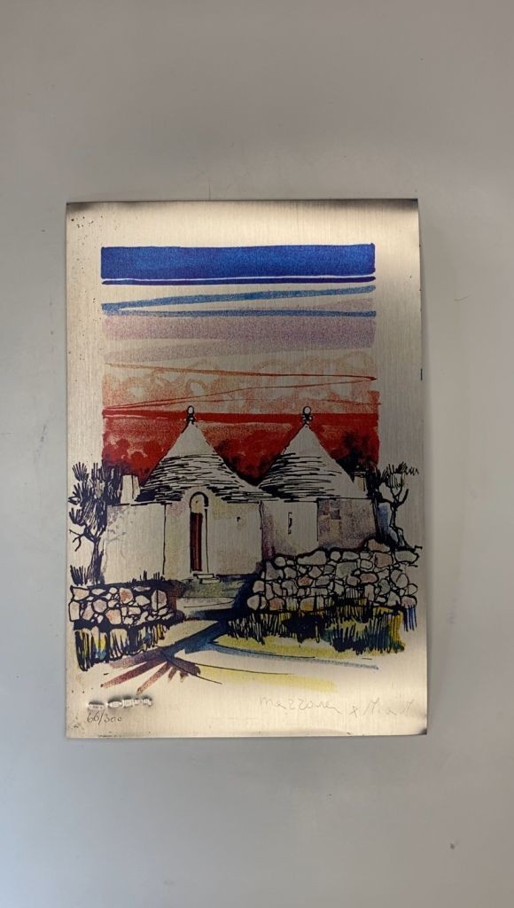 6It3 Painting. Size 24.7*16 cm. 194 g. Hallmarks in the lower left corner.