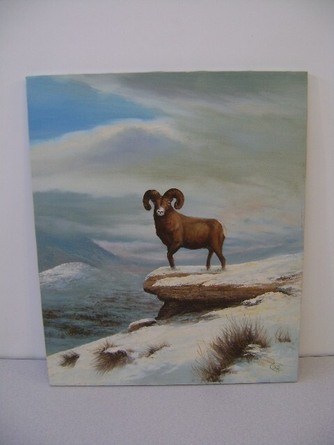 Original Signed Artwork unframed 20» X 24″ Oil on Canvas Big Horn Sheep Lucas