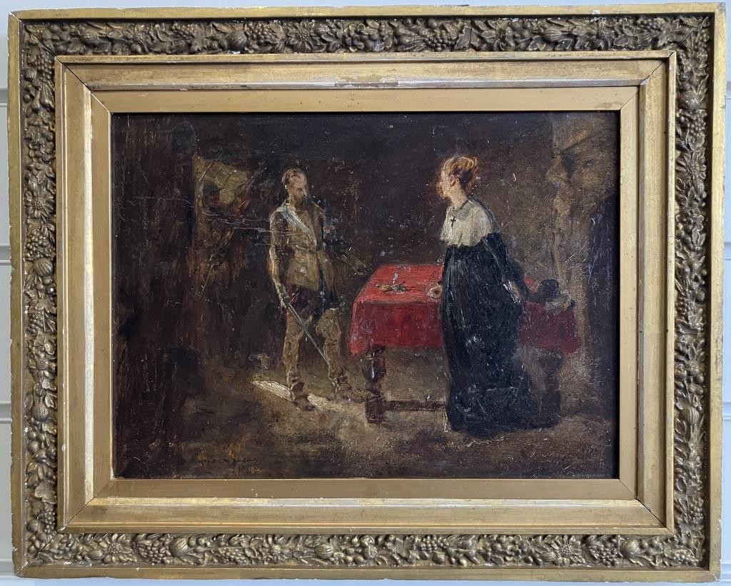ANTIQUE OIL PAINTING John Seymour LUCAS (1849-1923) The Confrontation To $36,500