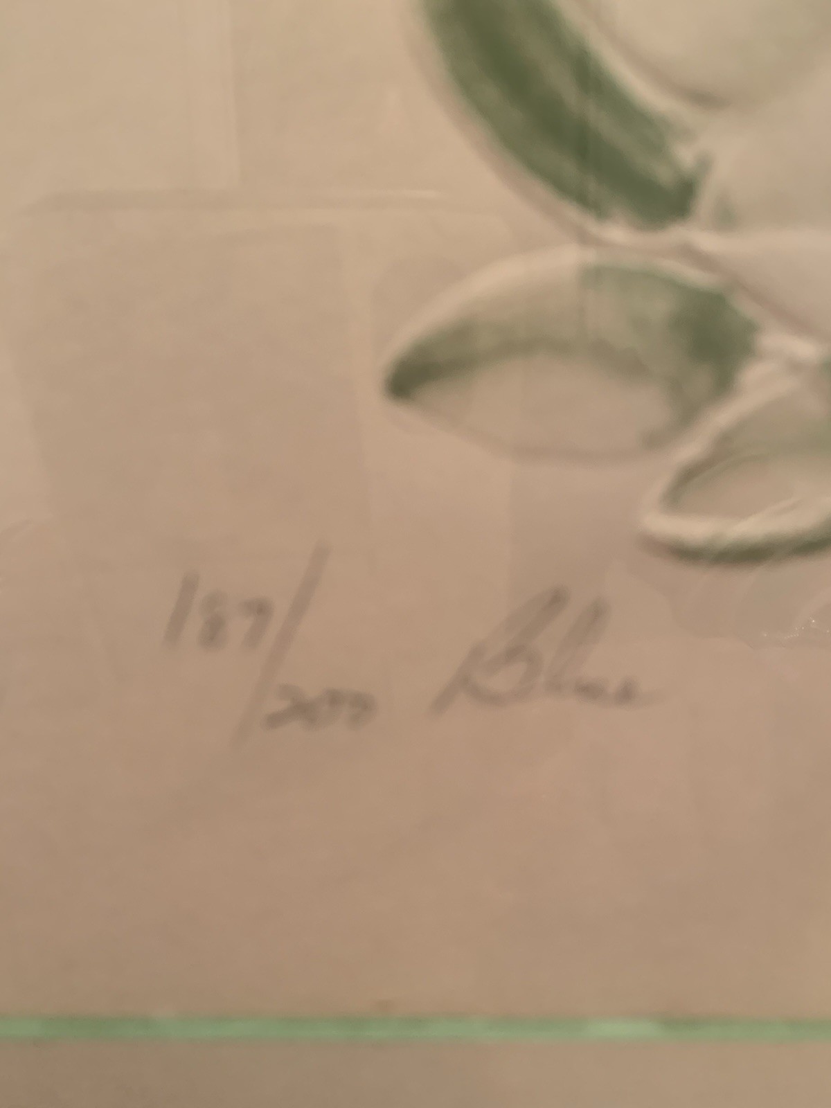 VINTAGE Itaglio / Embossed Print «BLUE» Signed By Rozy Brandwayn Framed & Matted
