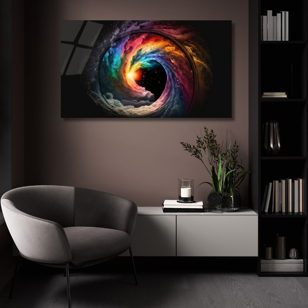 3D Painting Cosmic Vortex Art UV Printed Acrylic Glass Galaxy Wall Art