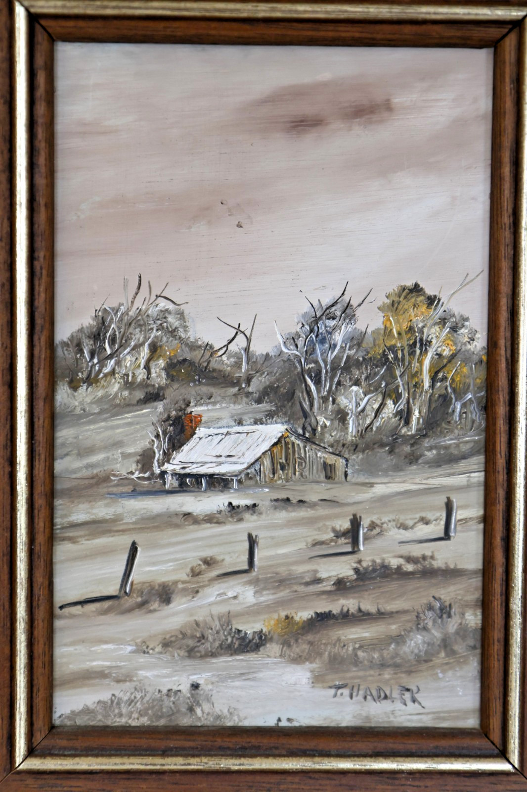 Terrence John Hadler Original Miniature Oil Paintings Pair Framed Australian 6×8