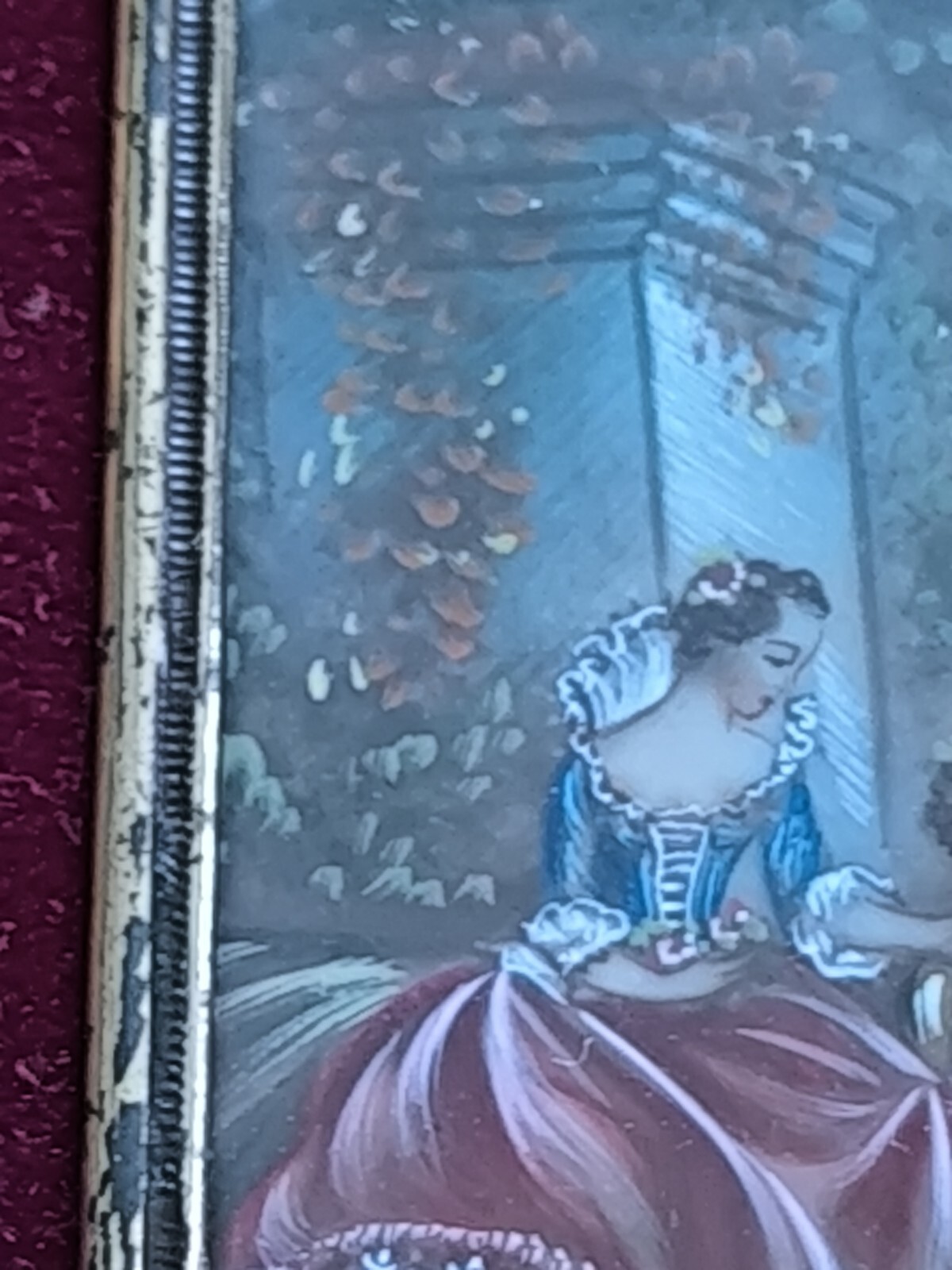Painted Miniature ‘The Music Lesson After Nicolas Lancret’ Signed Esprit