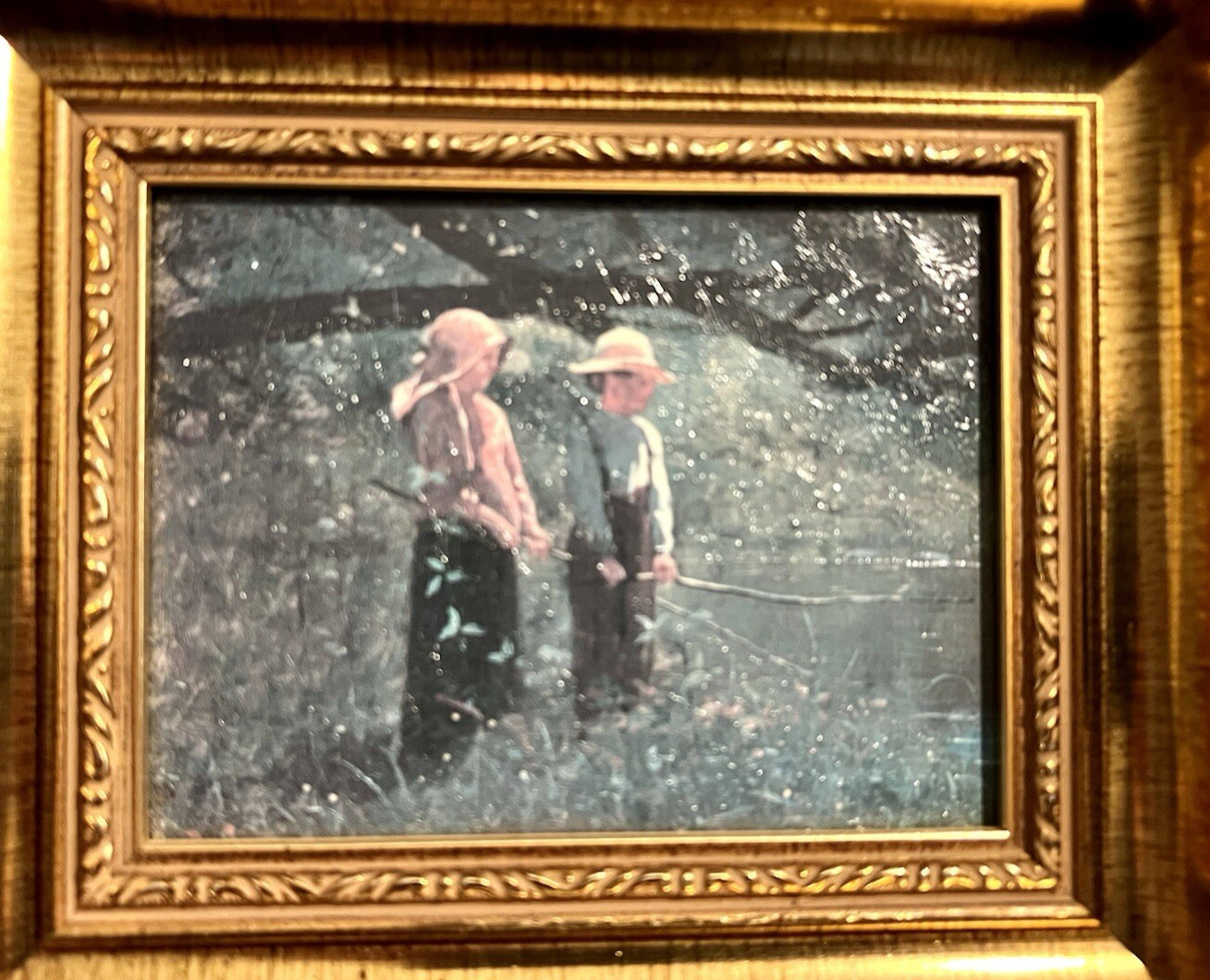 GARGOYLES STUDIO Framed Reproduction of Fishing by Winslow Homer 1879