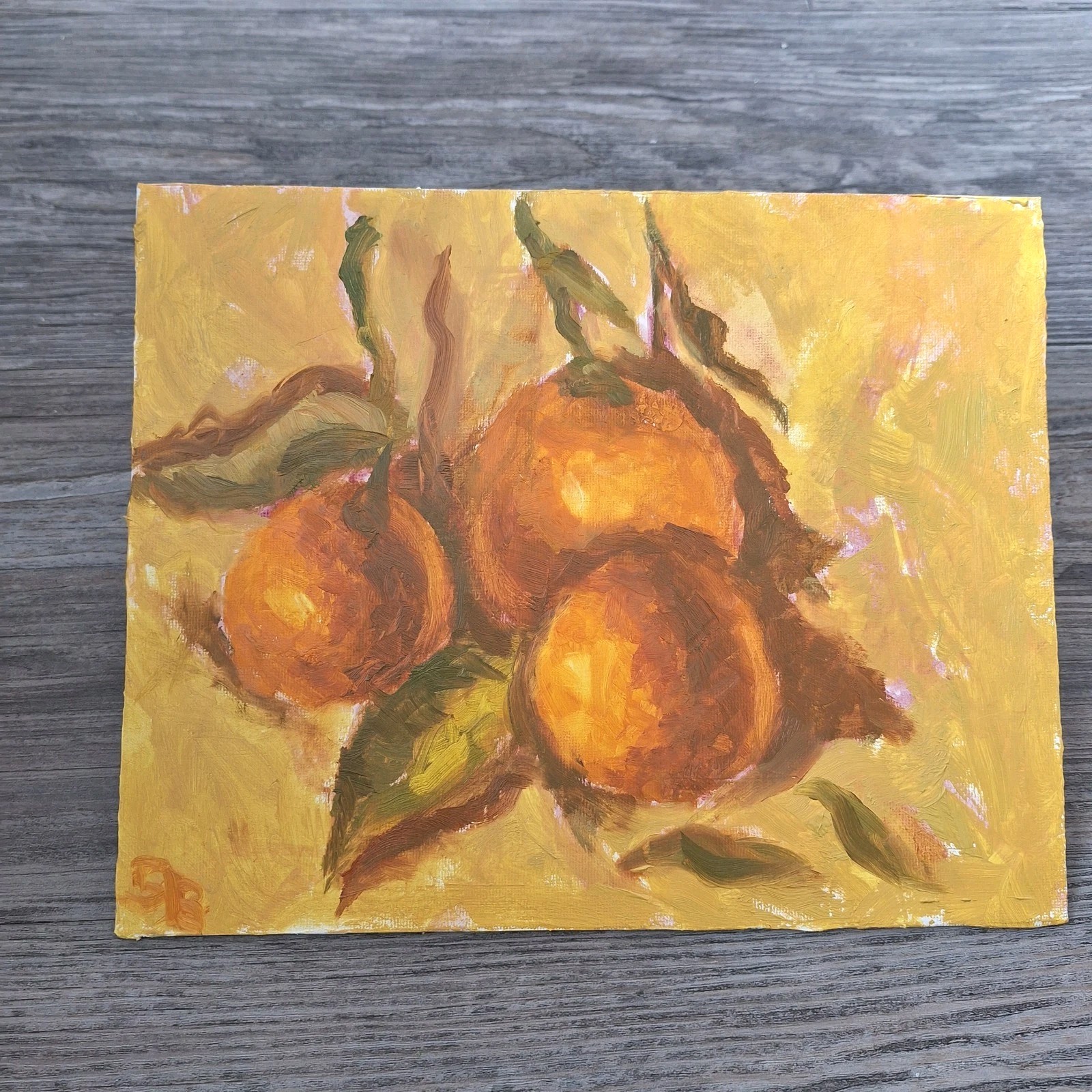Orange ORIGINAL Oil Painting Modern Still Life Kitchen Art