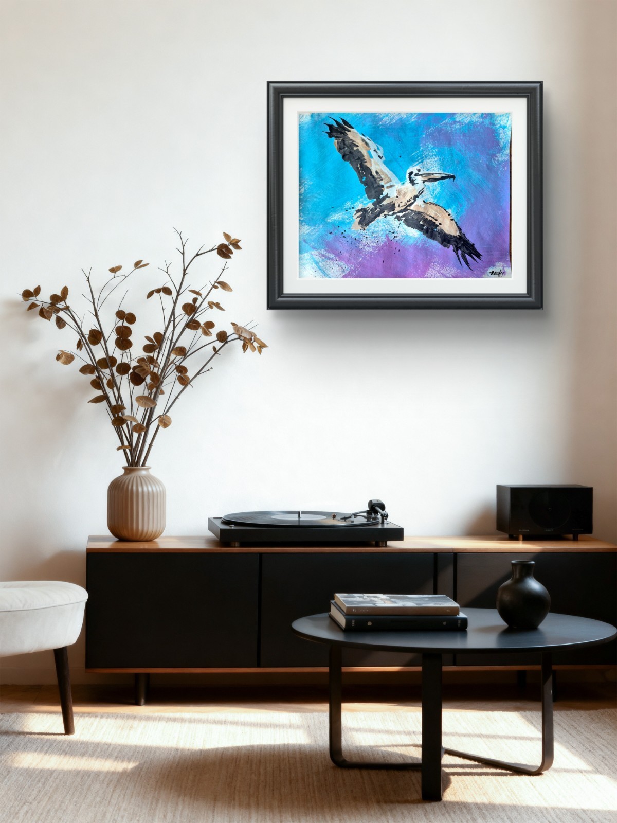 Original Expressive 11×14 Acrylic Bird Animal Art Signed Contemporary Decor P162