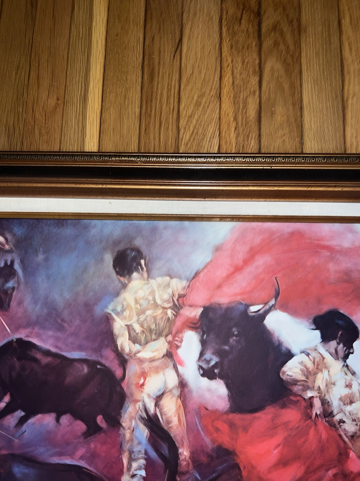 VINTAGE MCM THE MATADOR by JULIAN RITTER LARGE FRAMED SOFA REPRODUCTION PAINTING